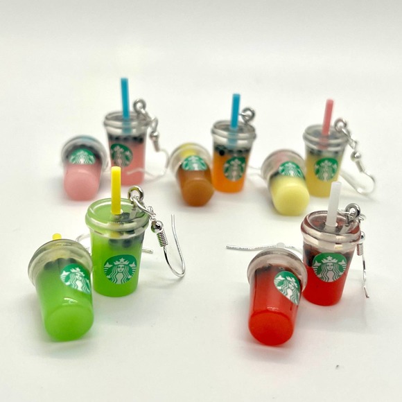 Starbucks Earrings - Boba Beads Earrings - Drink Earrings - Milk Tea Earrings - Picture 4 of 10